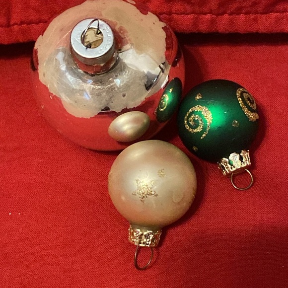 Other - Vintage Rauch Mercury Glass Silver Christmas Ornament & 2 mini vintage balls